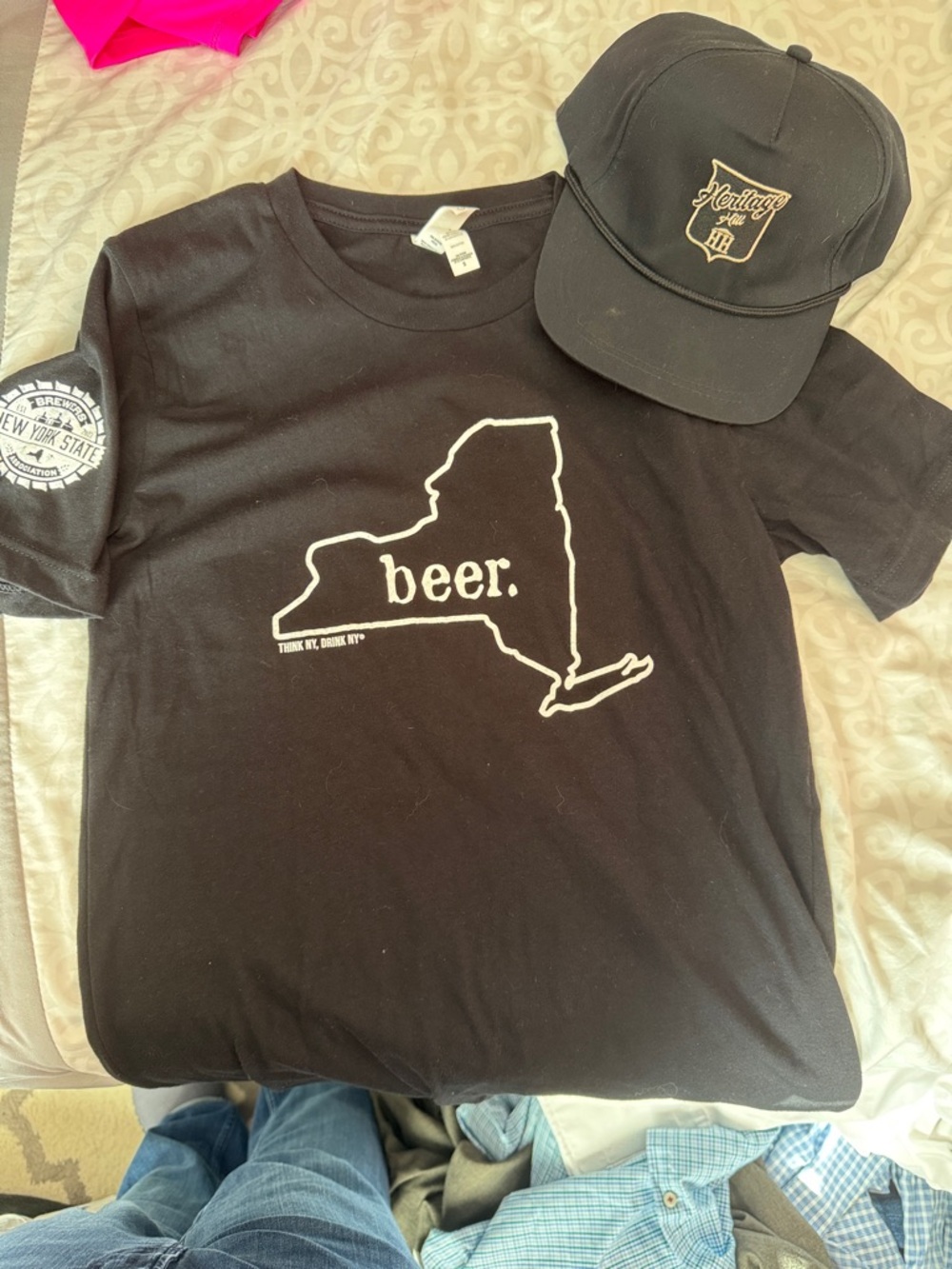 Black "beer." New York State Graphic Tee